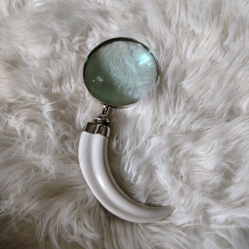 Vintage Magnifying Glass Cellulose Horn Faux Tusk